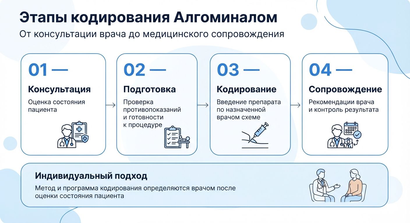 Кодирование препаратом «Алгоминал» в Балее инфографика